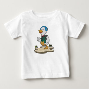 Duck as Hiker with Backpack Baby T-Shirt