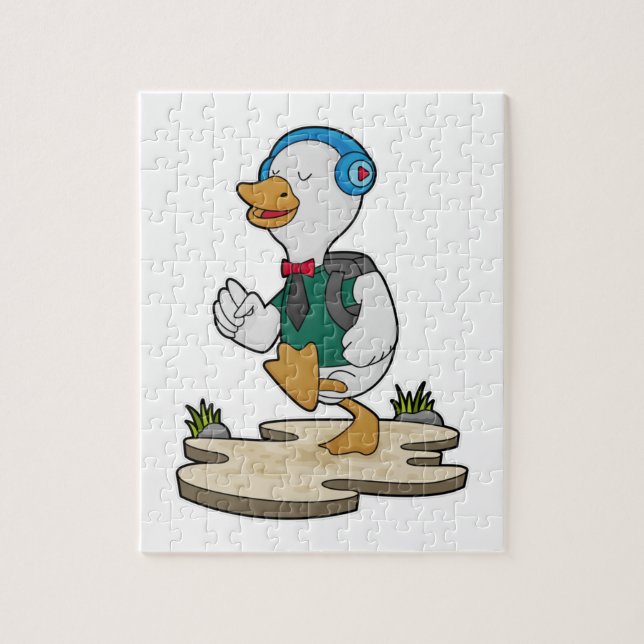 Duck as Hiker with Backpack Jigsaw Puzzle (Vertical)