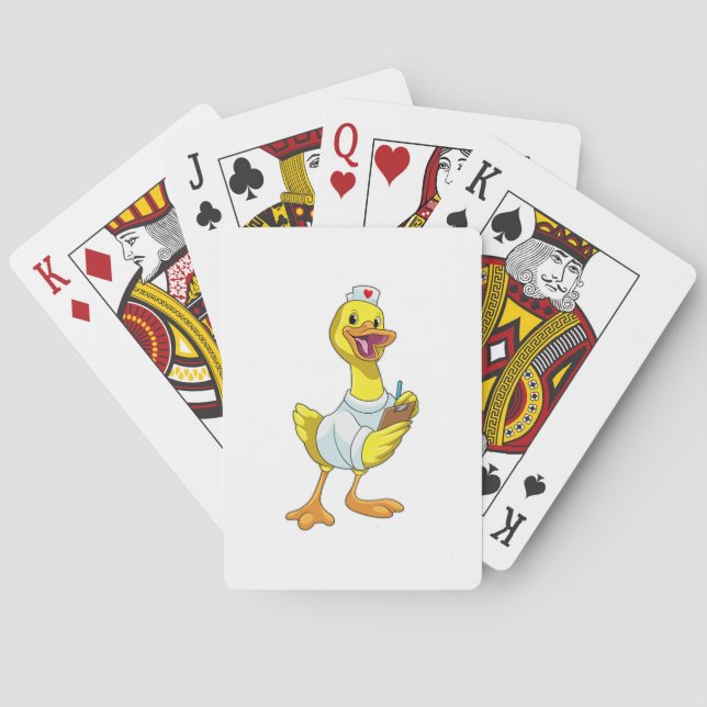 Duck as Nurse with Heart Playing Cards (Back)