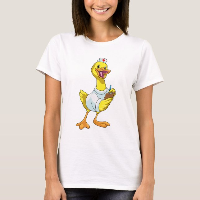 Duck as Nurse with Heart T-Shirt (Front)