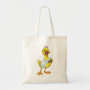 Duck as Nurse with Heart Tote Bag
