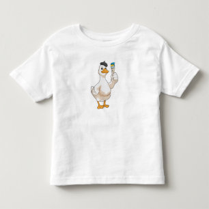 Duck as Painter with Paint brush Toddler T-Shirt