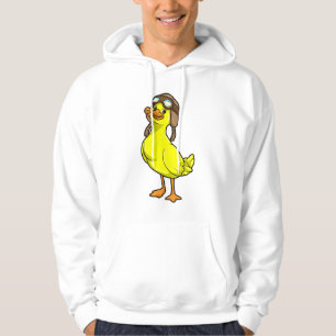 Duck as Pilot with Cap & Goggles Hoodie