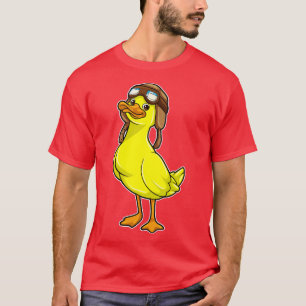 Duck as Pilot with Cap Goggles T-Shirt