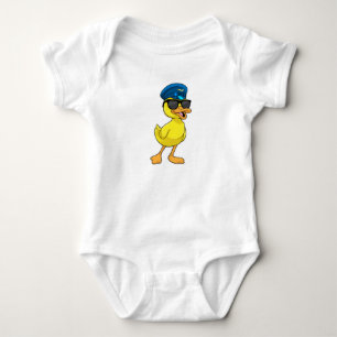 Duck as Pilot with Pilot hat Baby Bodysuit