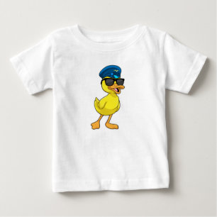 Duck as Pilot with Pilot hat Baby T-Shirt