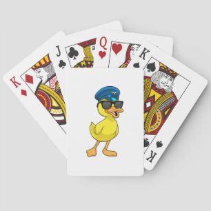 Duck as Pilot with Pilot hat Playing Cards