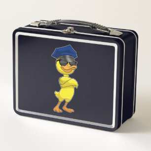 Duck as Police officer with Police cap Metal Lunch Box