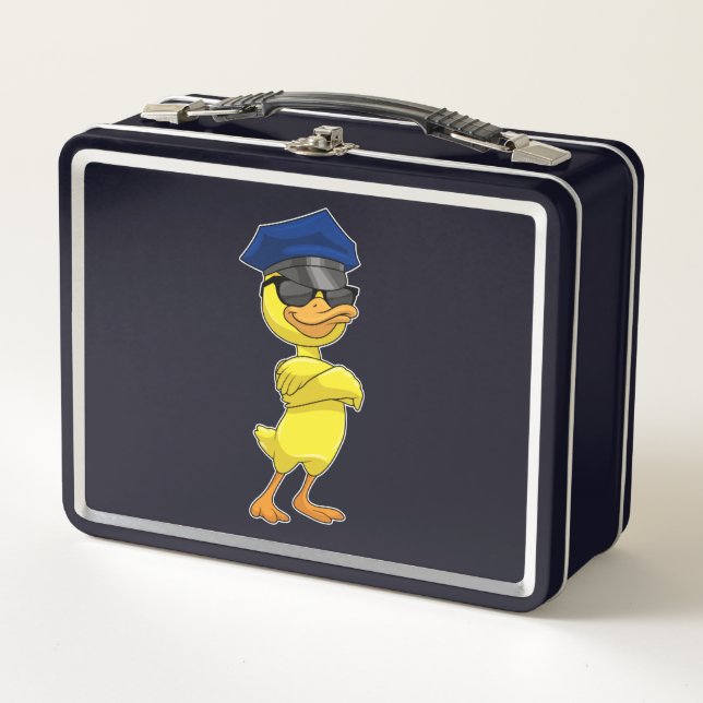 Duck as Police officer with Police cap Metal Lunch Box (Front)