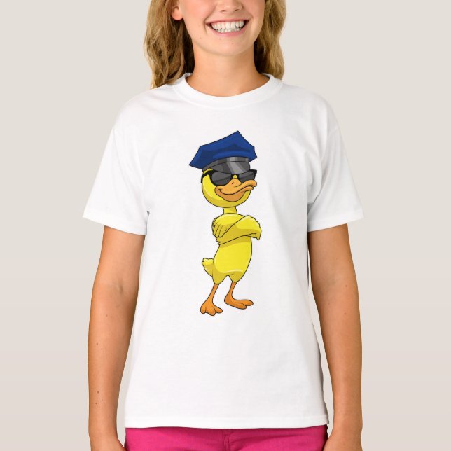 Duck as Police officer with Police cap T-Shirt (Front)