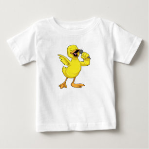 Duck as Singer with Microphone Baby T-Shirt