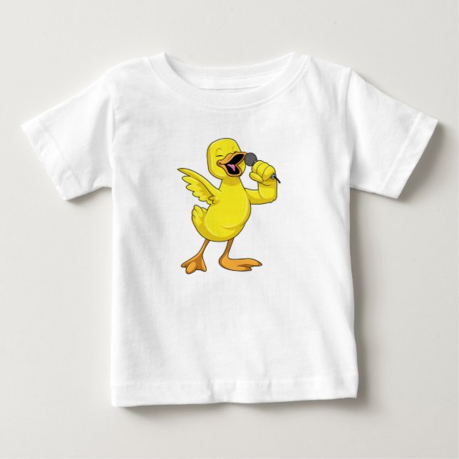 Duck as Singer with Microphone Baby T-Shirt (Front)