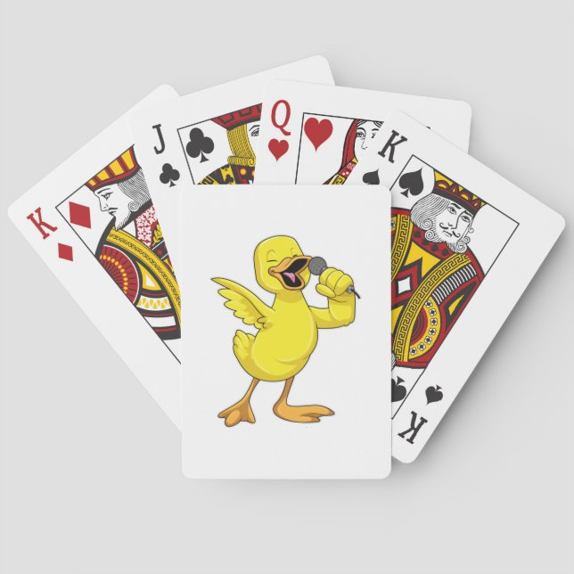 Duck as Singer with Microphone Playing Cards (Back)