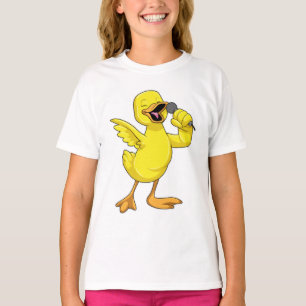 Duck as Singer with Microphone T-Shirt