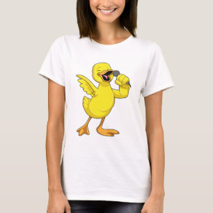 Duck as Singer with Microphone T-Shirt