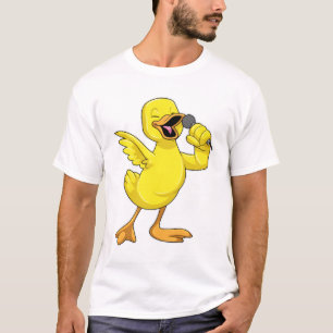 Duck as Singer with Microphone T-Shirt