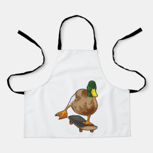 Duck as Skater with Skateboard Apron
