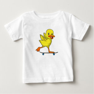 Duck as Skater with Skateboard Baby T-Shirt