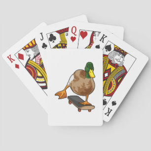 Duck as Skater with Skateboard Playing Cards