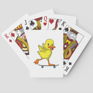 Duck as Skater with Skateboard Playing Cards