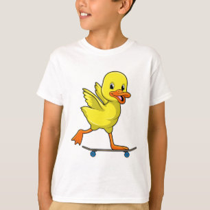 Duck as Skater with Skateboard T-Shirt