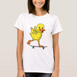 Duck as Skater with Skateboard T-Shirt