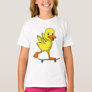 Duck as Skater with Skateboard T-Shirt