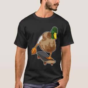 Duck as Skater with Skateboard T-Shirt