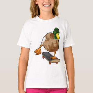 Duck as Skater with Skateboard T-Shirt