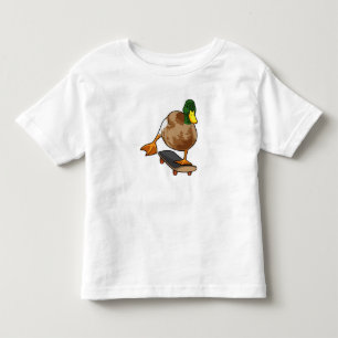 Duck as Skater with Skateboard Toddler T-Shirt