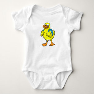 Duck as Student with Backpack Baby Bodysuit
