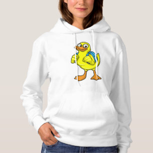 Duck as Student with Backpack Hoodie
