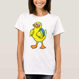 Duck as Student with Backpack T-Shirt