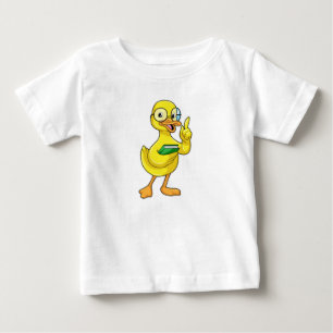 Duck as Teacher with Book & Glasses Baby T-Shirt