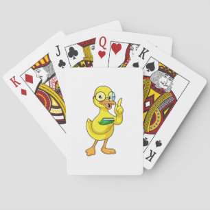 Duck as Teacher with Book & Glasses Playing Cards