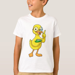 Duck as Teacher with Book & Glasses T-Shirt
