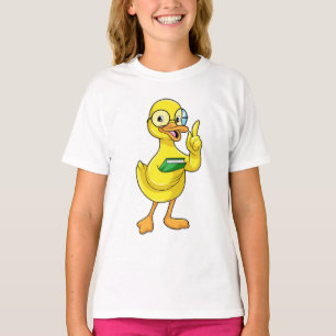 Duck as Teacher with Book & Glasses T-Shirt