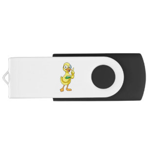 Duck as Teacher with Book & Glasses USB Flash Drive