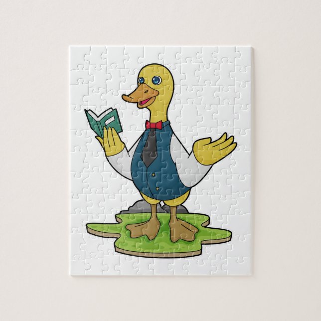 Duck as Teacher with Book Jigsaw Puzzle (Vertical)