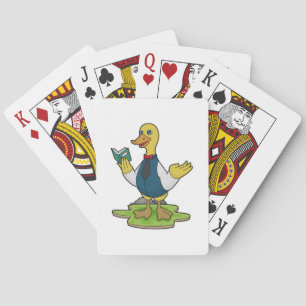 Duck as Teacher with Book Playing Cards