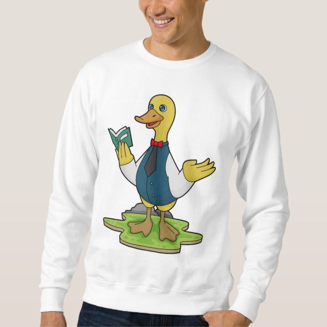 Duck as Teacher with Book Sweatshirt (Front)