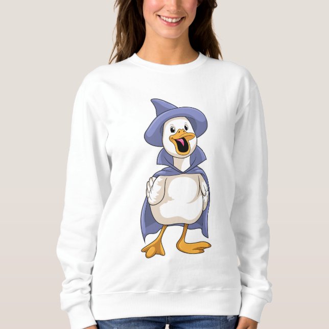 Duck as Witch with Hat Sweatshirt (Front)