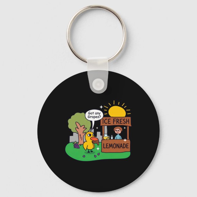 Duck Asks For Grapes Lemonade Stand Key Ring (Front)