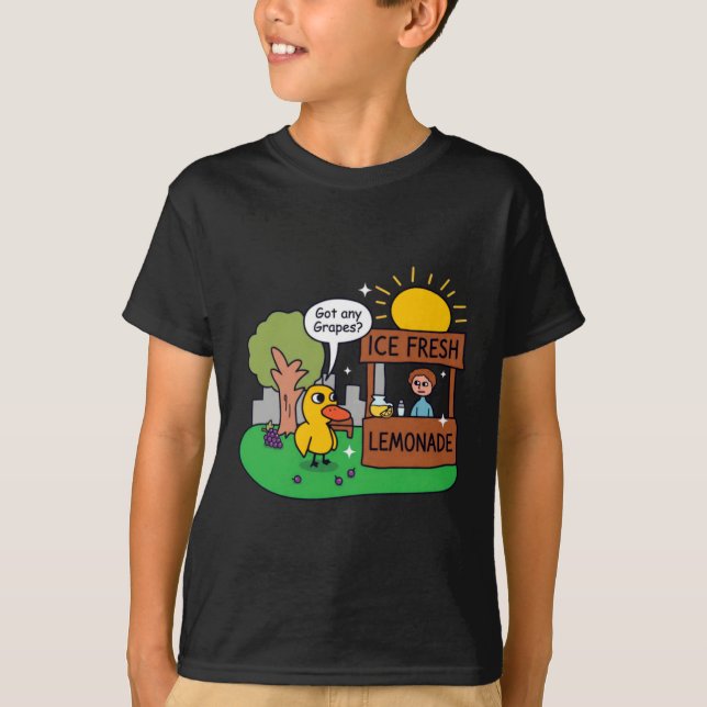 Duck Asks For Grapes Lemonade Stand T-Shirt (Front)