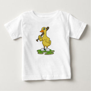 Duck at Baseball with Baseball bat Baby T-Shirt