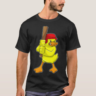 Duck at Baseball with Baseball bat Cap T-Shirt