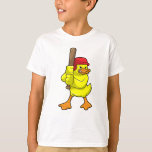 Duck at Baseball with Baseball bat & Cap T-Shirt