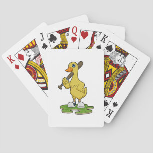 Duck at Baseball with Baseball bat Playing Cards