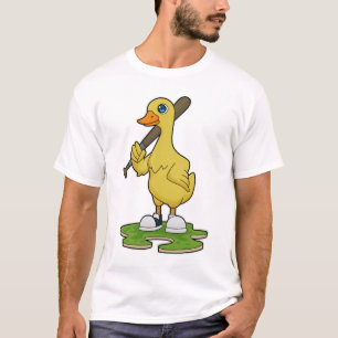 Duck at Baseball with Baseball bat T-Shirt
