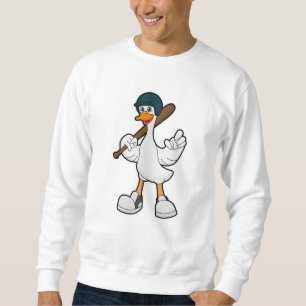 Duck at Baseball with Baseball racket & Helmet Sweatshirt